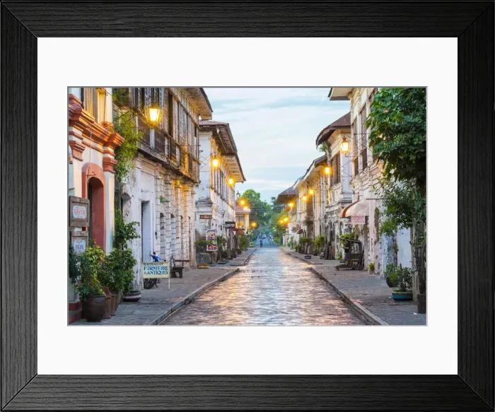 Framed Print : Calle Crisologo at dawn, Vigan City, Ilocos Sur, Ilocos Region, Philippines Framed Print : Calle Crisologo at dawn, Vigan City, Ilocos Sur, Ilocos Region, Philippines