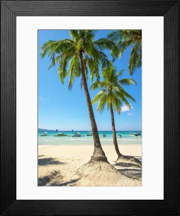 Framed Print : Boats and palm trees on White Beach, Boracay Island, Aklan Province, Western Visayas Framed Print : Boats and palm trees on White Beach, Boracay Island, Aklan Province, Western Visayas