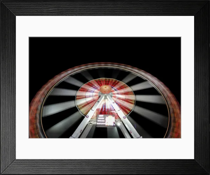 Framed Print : Long exposure of illuminated ferris wheel at Hamburger DOM funfair at night, St. Pauli Framed Print : Long exposure of illuminated ferris wheel at Hamburger DOM funfair at night, St. Pauli