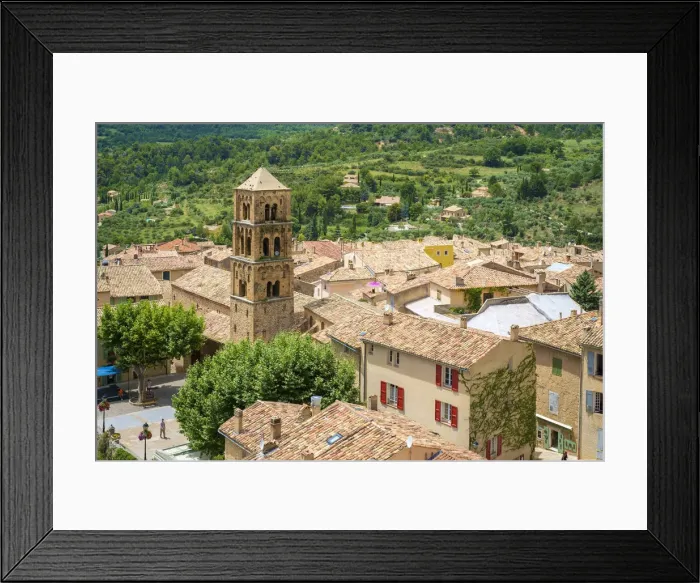 Framed Print : High angle view of town of Moustiers-Sainte-Marie, Alpes-de-Haute-Provence Framed Print : High angle view of town of Moustiers-Sainte-Marie, Alpes-de-Haute-Provence