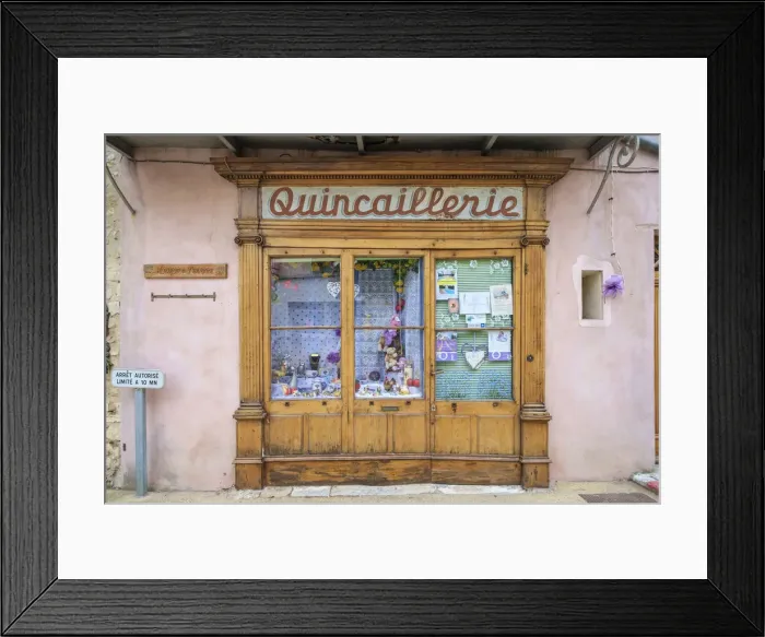 Framed Print : Old faAzade of hardware store with pained sign for Quincaillerie, Sault, Vaucluse Framed Print : Old faAzade of hardware store with pained sign for Quincaillerie, Sault, Vaucluse