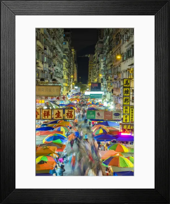 Framed Print : Fa Yuen street market at night, Mong Kok, Kowloon, Hong Kong, China Framed Print : Fa Yuen street market at night, Mong Kok, Kowloon, Hong Kong, China
