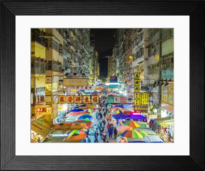 Framed Print : Fa Yuen street market at night, Mong Kok, Kowloon, Hong Kong, China Framed Print : Fa Yuen street market at night, Mong Kok, Kowloon, Hong Kong, China