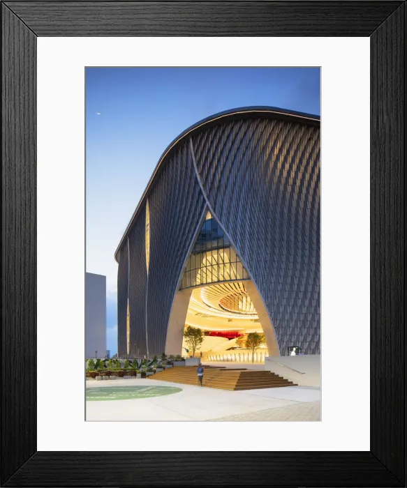 Framed Print : Xiqu Centre at dusk, Kowloon, Hong Kong Framed Print : Xiqu Centre at dusk, Kowloon, Hong Kong
