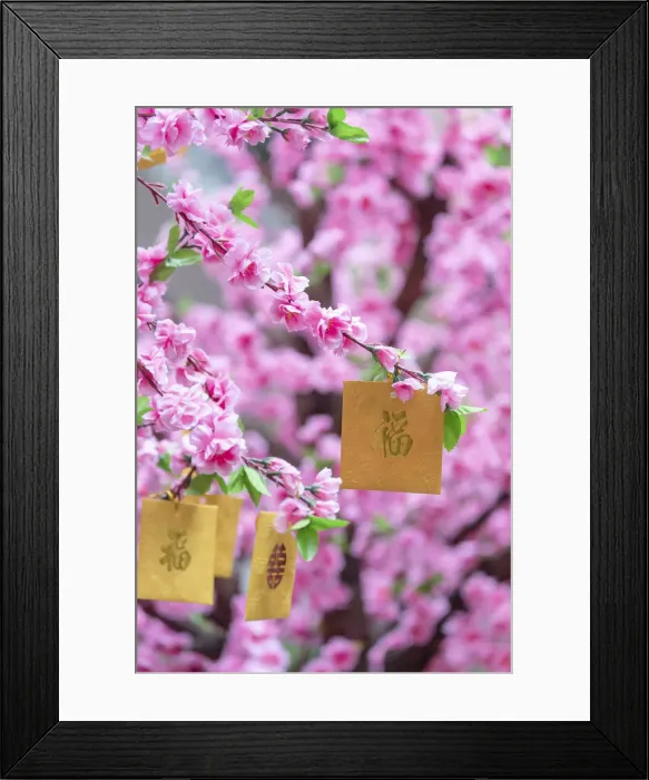 Framed Print : Good luck envelopes for Chinese New Year on Lee Tung Avenue, Wan Chai, Hong Kong Island