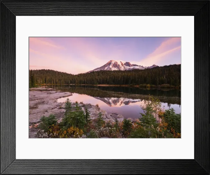 Framed Print : Mount Rainier reflecting in Reflections Lake, Mount Rainier National Park, Washington Framed Print : Mount Rainier reflecting in Reflections Lake, Mount Rainier National Park, Washington