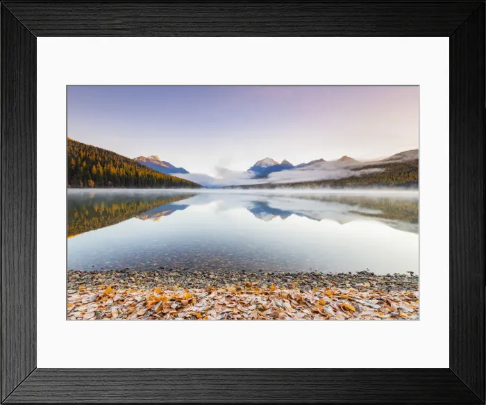 Framed Print : Autumn at Bowman Lake, Glacier National Park, Montana, USA Framed Print : Autumn at Bowman Lake, Glacier National Park, Montana, USA