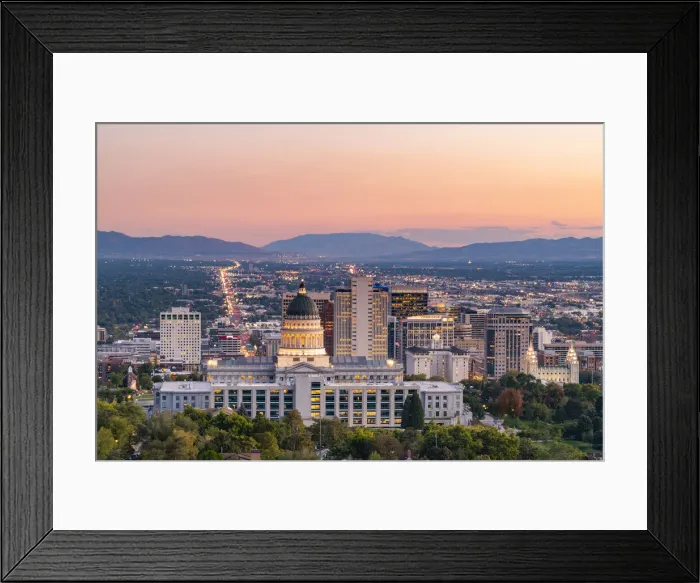 Framed Print : State Capital building and skyline of Salt Lake City, Utah, USA Framed Print : State Capital building and skyline of Salt Lake City, Utah, USA