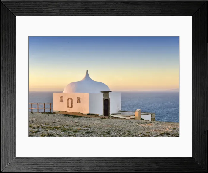 Framed Print : The Ermida da Memoria (Memory Chapel), of medieval foundation, at dusk Framed Print : The Ermida da Memoria (Memory Chapel), of medieval foundation, at dusk