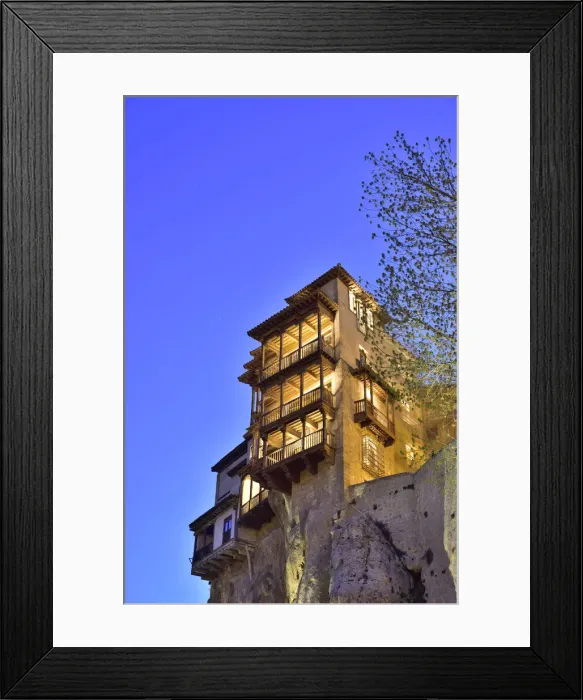 Framed Print : The Hanging Houses (Casas Colgadas) dating back to the 15th century, in the walled
