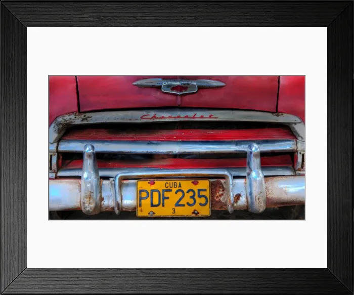 Framed Print : Red car in Havana, Cuba, Caribbean Framed Print : Red car in Havana, Cuba, Caribbean