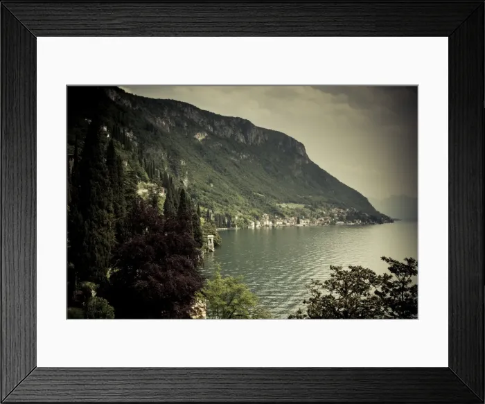 Framed Print : Italy, Lombardy, Lakes Region, Lake Como, Varenna, Villa Monastero, gardens and lakefront Framed Print : Italy, Lombardy, Lakes Region, Lake Como, Varenna, Villa Monastero, gardens and lakefront