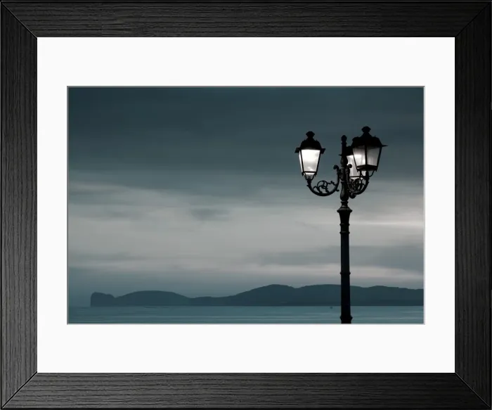 Framed Print : Italy, Sardinia, Western Sardinia, Alghero, Capo Caccia cape, dusk