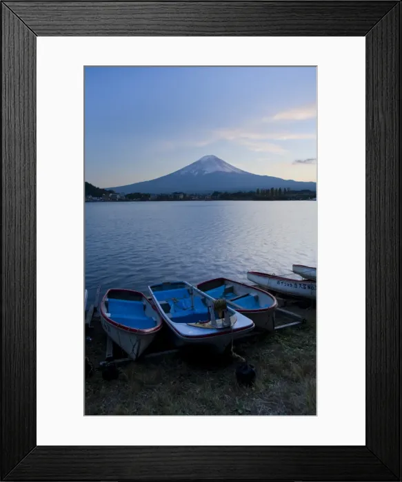 Framed Print : Japan, Honshu Island, Kawaguchi Ko Lake, Mt. Fuji and boats Framed Print : Japan, Honshu Island, Kawaguchi Ko Lake, Mt. Fuji and boats