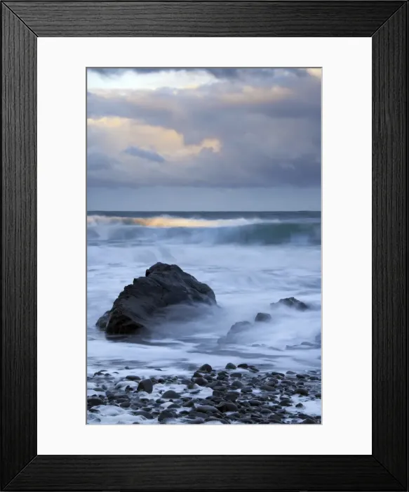 Framed Print : Early morning at Widemouth Bay, Cornwall, Uk