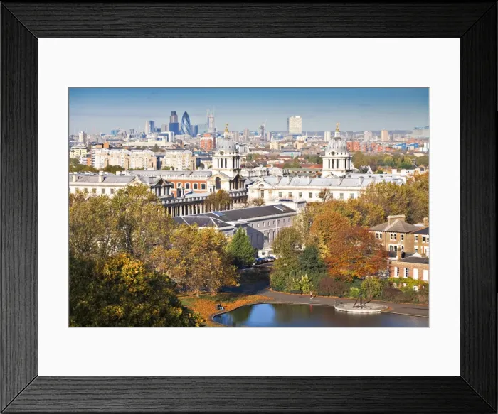 Framed Print : England, London, Greenwich, National Maritime Musuem. The City in distance Framed Print : England, London, Greenwich, National Maritime Musuem. The City in distance