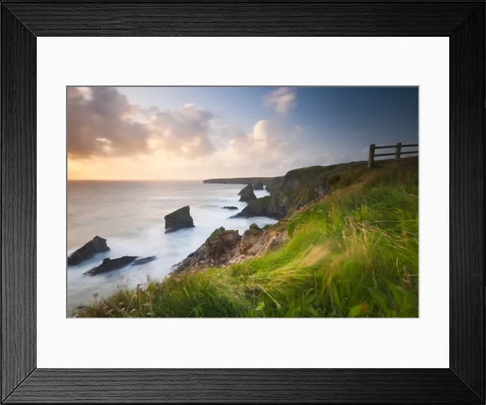 Framed Print : UK, England, Cornwall, Bedruthan Steps or Carnewas