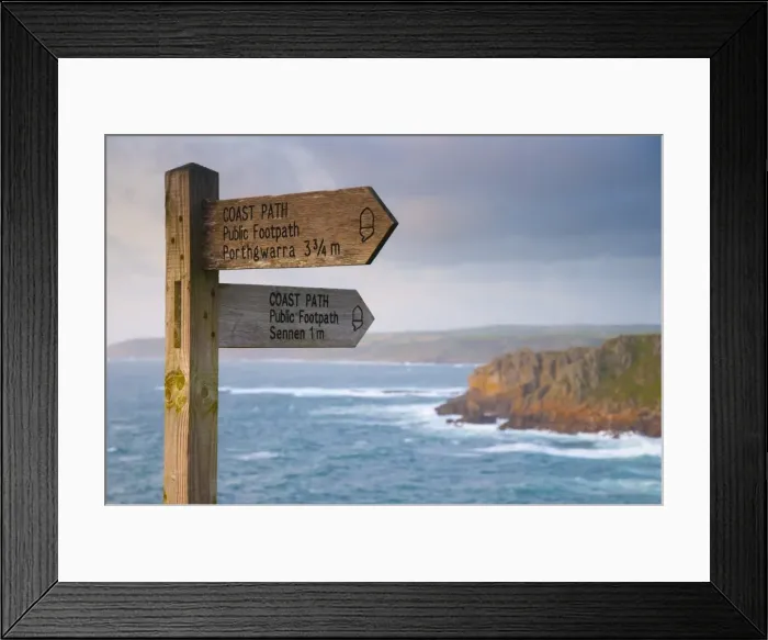 Framed Print : UK, England, Cornwall, Lands End looking North towards Sennen Cove Framed Print : UK, England, Cornwall, Lands End looking North towards Sennen Cove