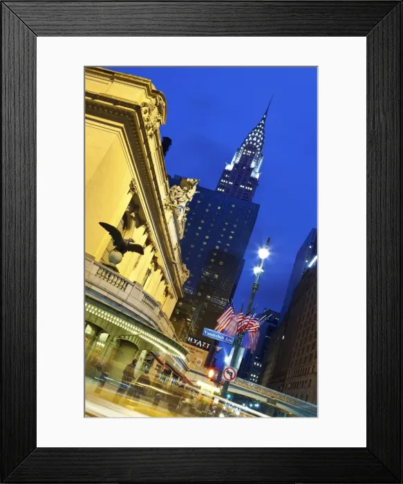 Framed Print : USA, New York City, Manhattan, Grand Central Station and the Chrysler building at dusk Framed Print : USA, New York City, Manhattan, Grand Central Station and the Chrysler building at dusk