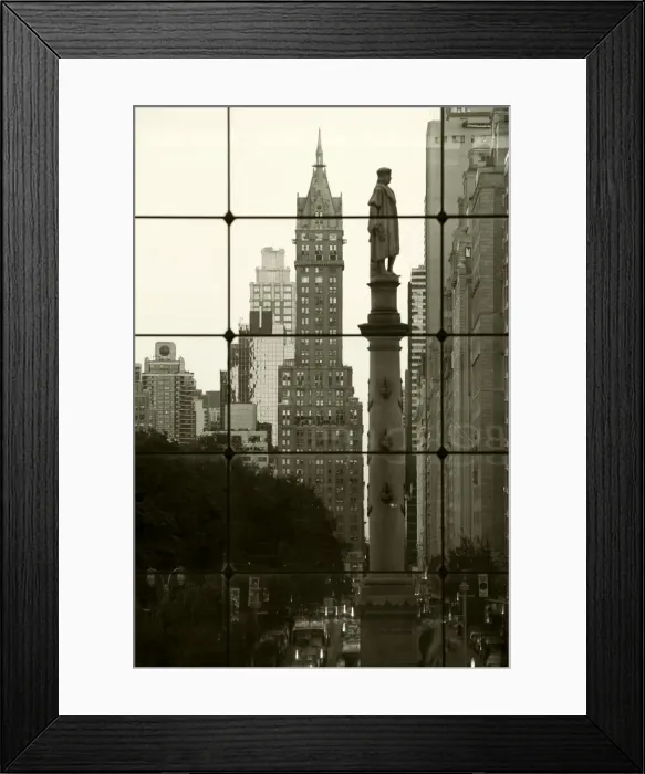 Framed Print : USA, New York City, Manhattan, Statue of Christopher Columbus in Columbus Circle viewed through a glass shopping Framed Print : USA, New York City, Manhattan, Statue of Christopher Columbus in Columbus Circle viewed through a glass shopping