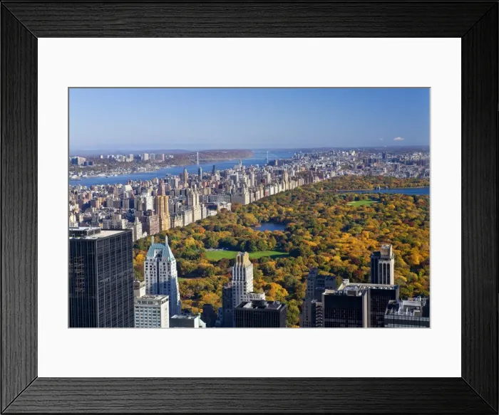 Framed Print : USA, New York City, Manhattan, View of Uptown Manhattan and Central Park from the viewing deck of Framed Print : USA, New York City, Manhattan, View of Uptown Manhattan and Central Park from the viewing deck of