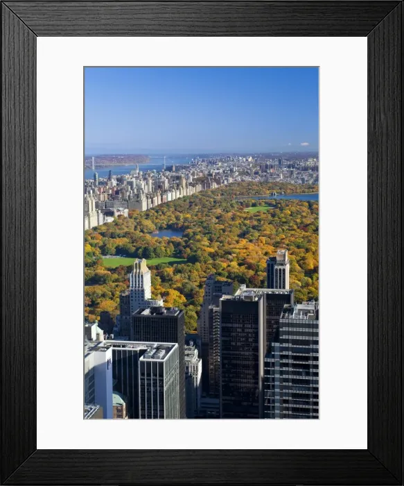 Framed Print : USA, New York City, Manhattan, View of Uptown Manhattan and Central Park from the viewing deck of