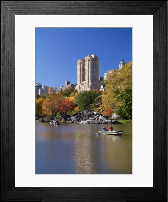Framed Print : USA, New York City, Manhattan, Central Park, The Lake in autumn