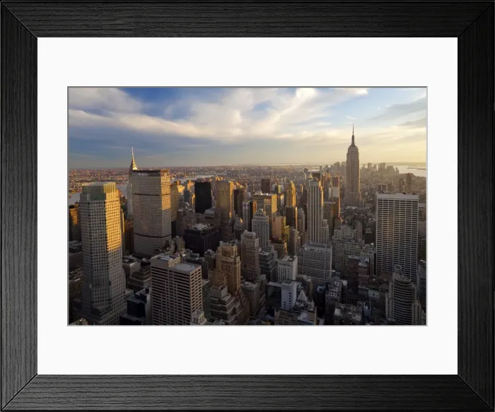 Framed Print : USA, New York City, Manhattan, View of Downtown Manhattan and the Empire State building from the viewing deck of the Rockefeller Center Framed Print : USA, New York City, Manhattan, View of Downtown Manhattan and the Empire State building from the viewing deck of the Rockefeller Center