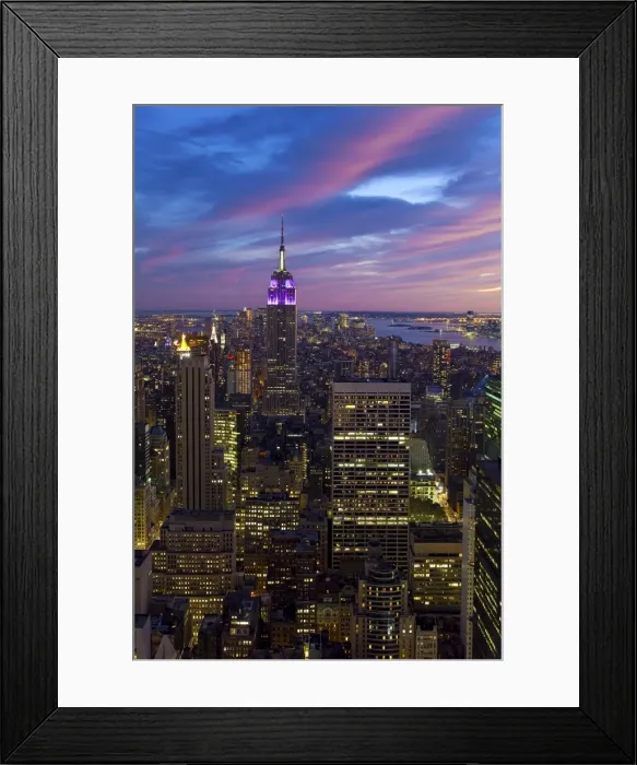 Framed Print : USA, New York City, Manhattan, View of Downtown Manhattan and the Empire State building from the viewing deck of the Rockefeller Center Framed Print : USA, New York City, Manhattan, View of Downtown Manhattan and the Empire State building from the viewing deck of the Rockefeller Center