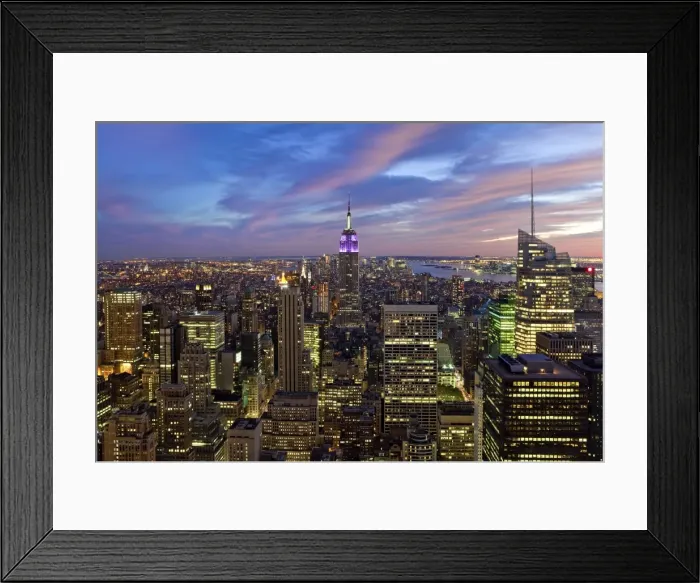 Framed Print : USA, New York City, Manhattan, View of Downtown Manhattan and the Empire State building from the viewing deck of the Rockefeller Center Framed Print : USA, New York City, Manhattan, View of Downtown Manhattan and the Empire State building from the viewing deck of the Rockefeller Center