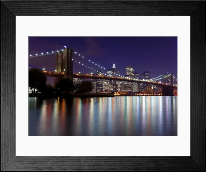 Framed Print : USA, New York City, Manhattan, Brooklyn Bridge and Downtown Manhattan Framed Print : USA, New York City, Manhattan, Brooklyn Bridge and Downtown Manhattan