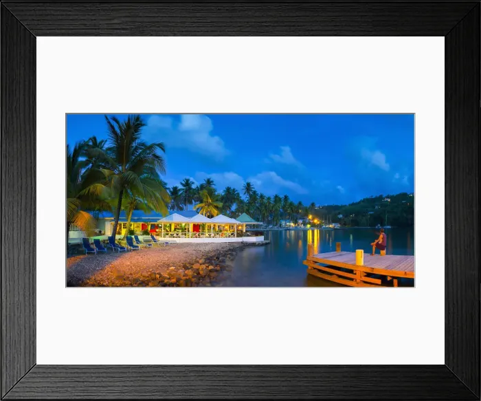 Framed Print : Caribbean, St Lucia, Marigot, Marigot Bay, Marigot Bay Beach Club Hotel, Doolittle s