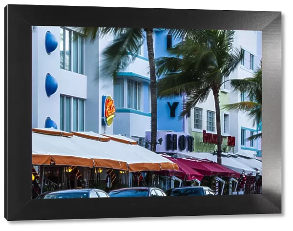 USA, Florida, Miami Beach, South Beach hotels on Ocean Drive