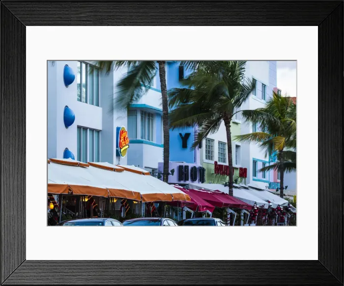 Framed Print : USA, Florida, Miami Beach, South Beach hotels on Ocean Drive Framed Print : USA, Florida, Miami Beach, South Beach hotels on Ocean Drive
