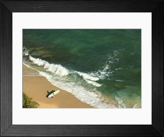 Framed Print : USA, Hawaii, Oahu, Honolulu, surfers on Kahala Beach