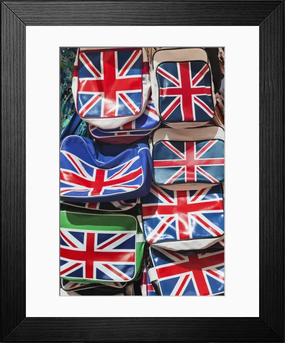 Framed Print : England, London, Camden, Camden Lock Market, Souvenir Bags Framed Print : England, London, Camden, Camden Lock Market, Souvenir Bags