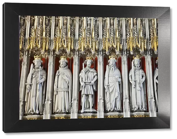 England, Yorkshire, York, York Minster, The Quire Screen depicting The Medieval Kings