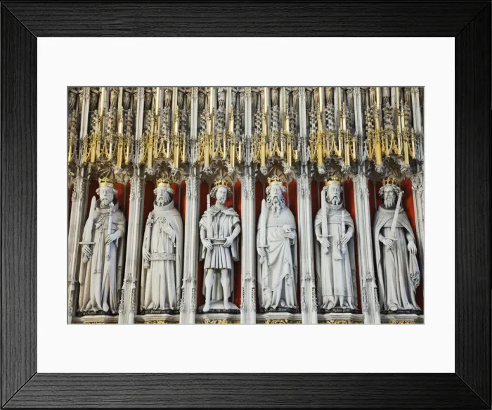 Framed Print : England, Yorkshire, York, York Minster, The Quire Screen depicting The Medieval Kings Framed Print : England, Yorkshire, York, York Minster, The Quire Screen depicting The Medieval Kings