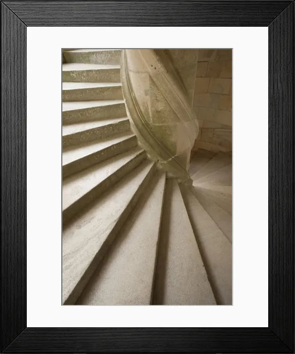 Framed Print : France, Loire Valley, Chambord Castle, The Chapel Wing Staircase Framed Print : France, Loire Valley, Chambord Castle, The Chapel Wing Staircase