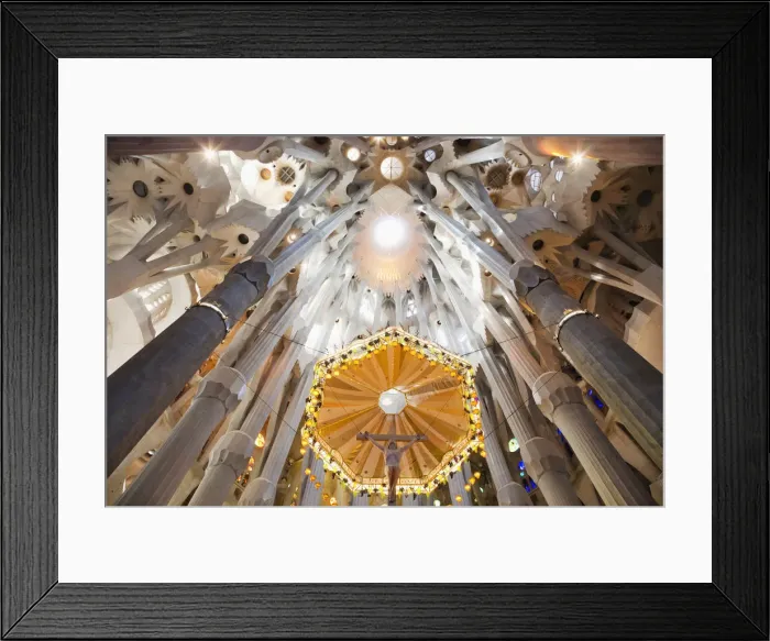 Framed Print : Spain, Barcelona, Sagrada Familia, Interior Framed Print : Spain, Barcelona, Sagrada Familia, Interior
