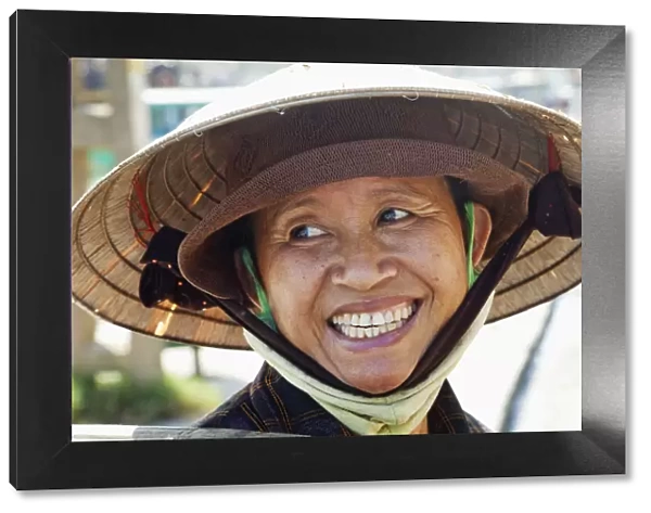 Vietnam, Hoi An, Portrait of Lady Wearing Conical Hat