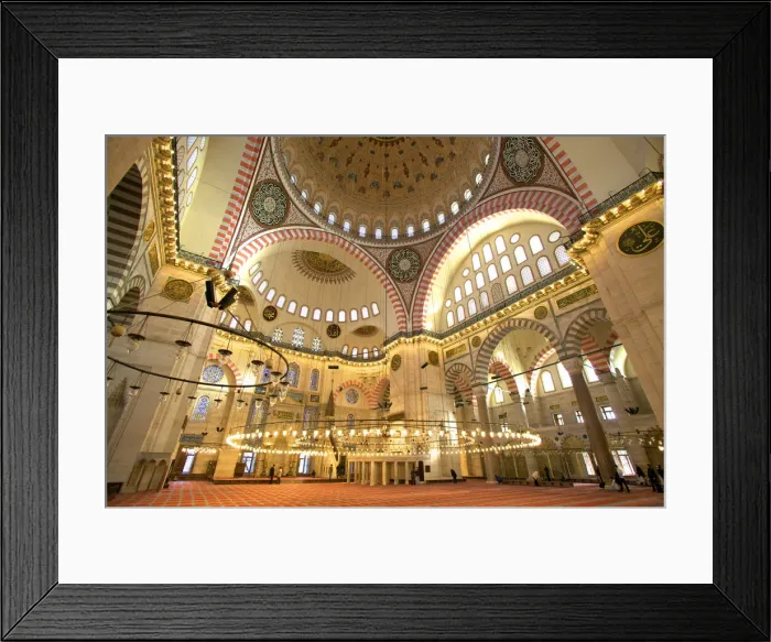 Framed Print : Interior of Suleymaniye Mosque, Istanbul, Turkey Framed Print : Interior of Suleymaniye Mosque, Istanbul, Turkey