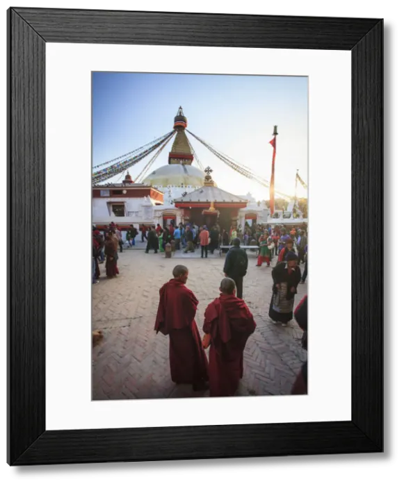 Framed Print : Nepal, Kathmandu, Bodhnath (Boudha) Stupa