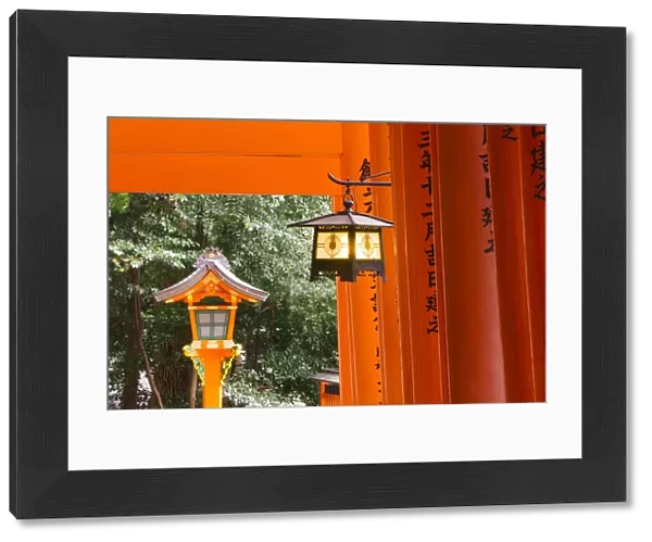 Asia, Japan, Honshu, Kansai Region, Kyoto, Fushimi-Inari Taisha shrine, Lantern hanging