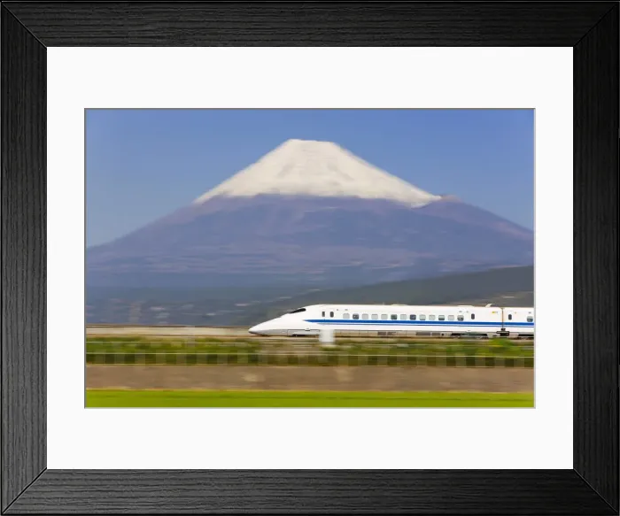 Framed Print : Japan, Houshu, Shinkansen (Bullet train) which reaches speeds of up to 300km / h passing Framed Print : Japan, Houshu, Shinkansen (Bullet train) which reaches speeds of up to 300km / h passing