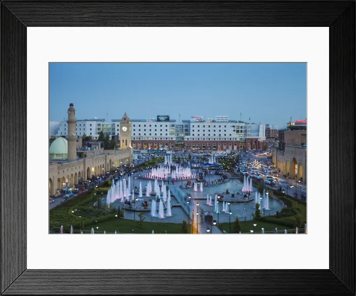Framed Print : Iraq, Kurdistan, Erbil, Shar park (City Center Park) and Qaysari Bazaars Framed Print : Iraq, Kurdistan, Erbil, Shar park (City Center Park) and Qaysari Bazaars