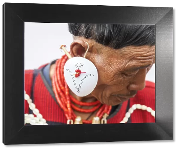 Yimchunger tribesman with earring, Nagaland, N. E. India