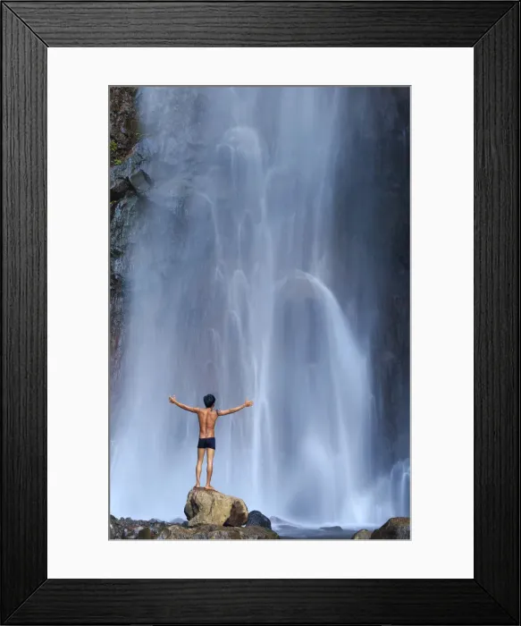 Framed Print : Indonesia, Bali, North Coast, Les, Air Terjun Yeh Mampeh Waterfall (MR) Framed Print : Indonesia, Bali, North Coast, Les, Air Terjun Yeh Mampeh Waterfall (MR)