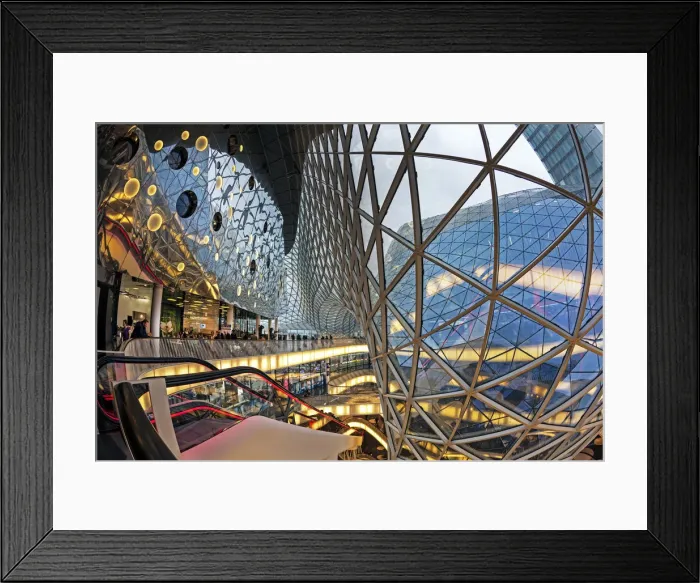 Framed Print : Glass and escalator at the MyZeil shopping mall, Frankfurt, Hesse, Germany Framed Print : Glass and escalator at the MyZeil shopping mall, Frankfurt, Hesse, Germany