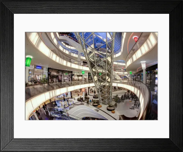 Framed Print : Glass and escalator at the MyZeil shopping mall, Frankfurt, Hesse, Germany Framed Print : Glass and escalator at the MyZeil shopping mall, Frankfurt, Hesse, Germany